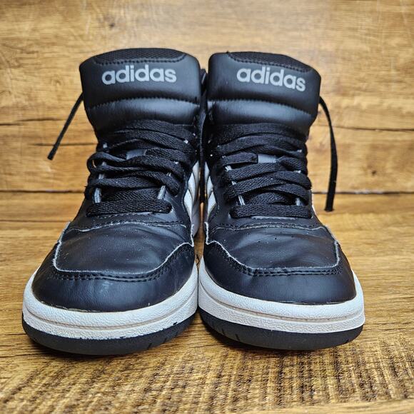 Adidas Hoops Mid 3.0 Black lace up Sneaker size 2 - Picture 7 of 9